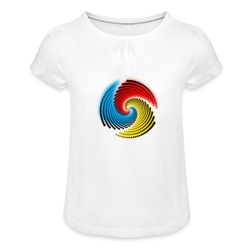 Farbspirale - Mädchen-T-Shirt mit Raffungen