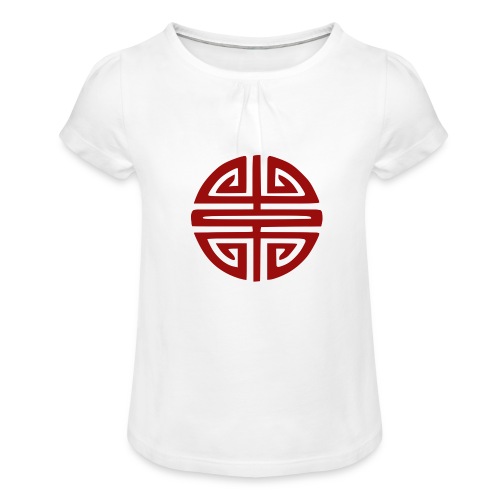 Symbole Bonheur Vietnam - T-shirt à fronces au col Fille