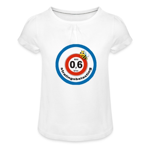 Logo 0,6Vpm zonder mail - Meisjes-T-shirt met plooien