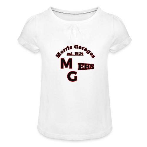 Morris Garages Est.1924 - Mädchen-T-Shirt mit Raffungen