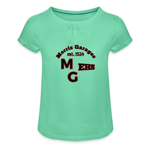 Morris Garages Est.1924 - Mädchen-T-Shirt mit Raffungen