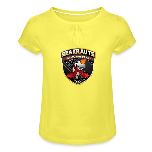 Seakrauts Winterlogo Karotte - Mädchen-T-Shirt mit Raffungen
