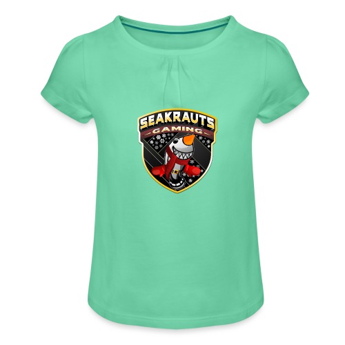 Seakrauts Winterlogo Karotte - Mädchen-T-Shirt mit Raffungen