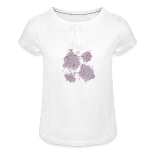 Violet splash chinchilla 2 - Tyttöjen t-paita, jossa rypytyksiä
