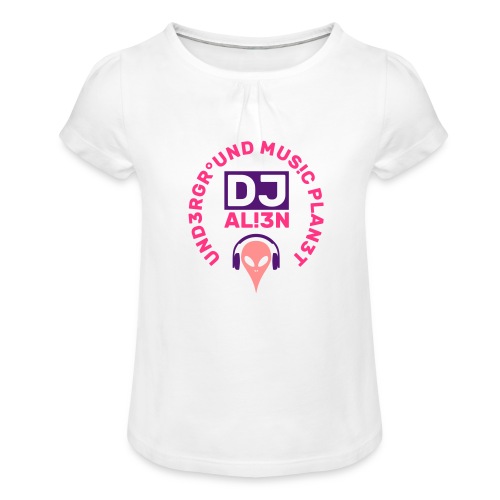DJ Underground Music Planet Aliens - Mädchen-T-Shirt mit Raffungen
