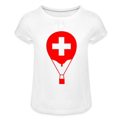 Gasballon i schweizisk design - Pige T-shirt med flæser