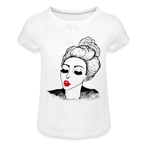 Vintage Retro Girl Kiss message - Girl's T-Shirt with Ruffles