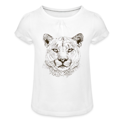 Wildkatze - Mädchen-T-Shirt mit Raffungen