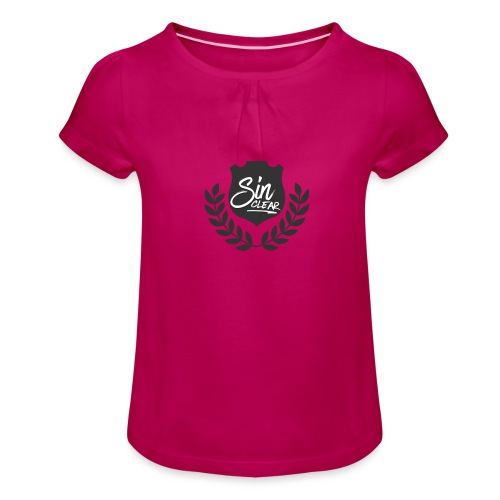 Sinclear Wappen Schwarz 🏴 - Mädchen-T-Shirt mit Raffungen