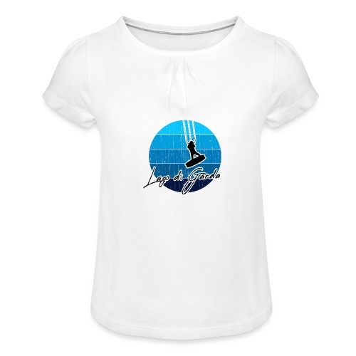 Kitesurfer, Kiten, Kitesurfing am Gardasee/Italien - Mädchen-T-Shirt mit Raffungen