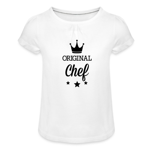 Original drei Sterne Deluxe Koch - Mädchen-T-Shirt mit Raffungen