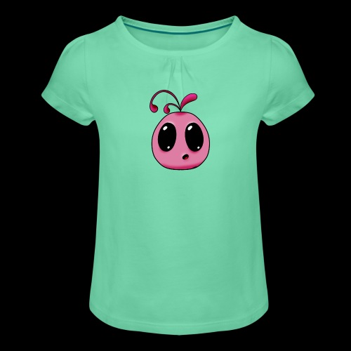 Blob rose - T-shirt à fronces au col Fille