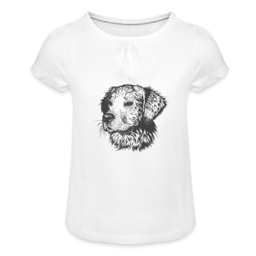 koiran kuva - Tyttöjen t-paita, jossa rypytyksiä