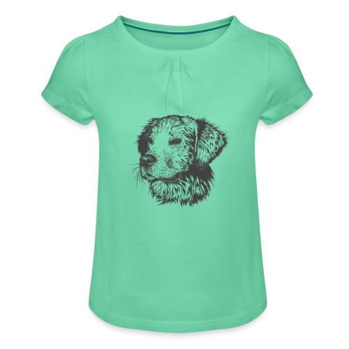 koiran kuva - Tyttöjen t-paita, jossa rypytyksiä