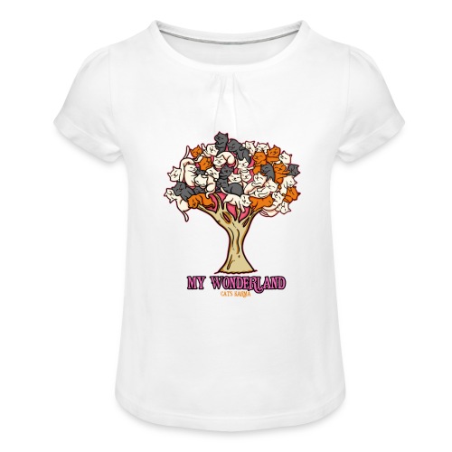 CATS KARMA - Mädchen-T-Shirt mit Raffungen