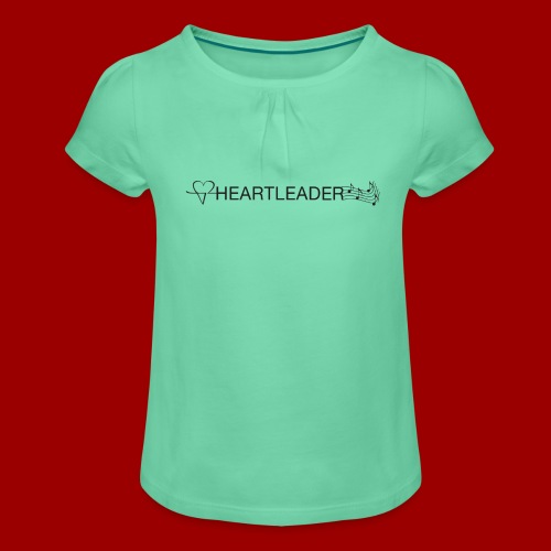 Heartleader Charity (schwarz/grau) - Mädchen-T-Shirt mit Raffungen