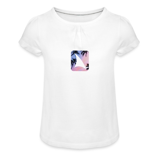 Palmy z logo DAILY DOSE - Koszulka dziewczęca z marszczeniami