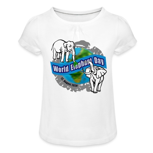 World Elephant Day 2020 - Mädchen-T-Shirt mit Raffungen