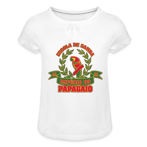 Papagaio logo - Tyttöjen t-paita, jossa rypytyksiä