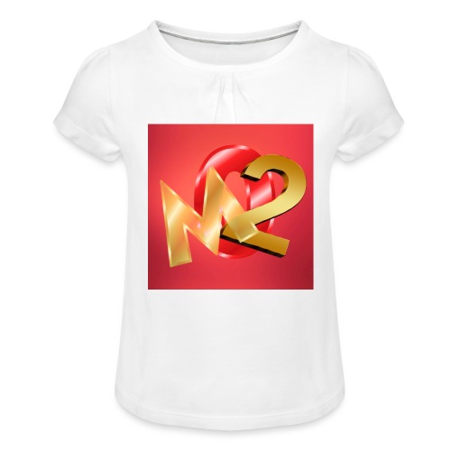02M - T-shirt med rynkning flicka