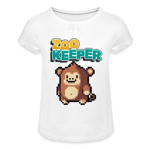 ZooKeeper Gibbon - Girl's T-Shirt with Ruffles