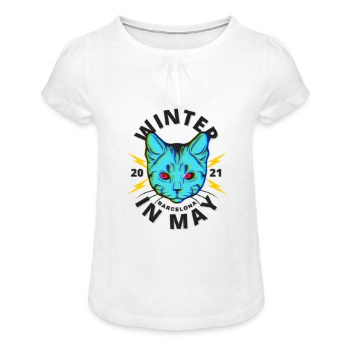 Black cat - Camiseta para niña con drapeado