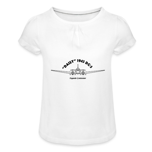 Daisy Blueprint Front 1 - T-shirt med rynkning flicka