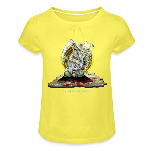 PsychopharmerKarl - Mädchen-T-Shirt mit Raffungen