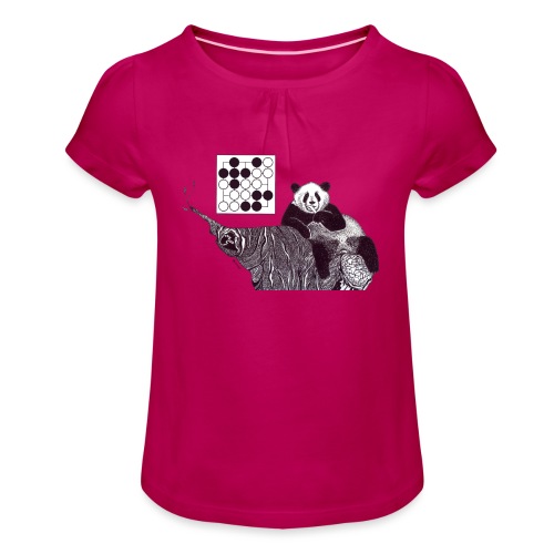 Panda 5x5 Seki - Girl's T-Shirt with Ruffles
