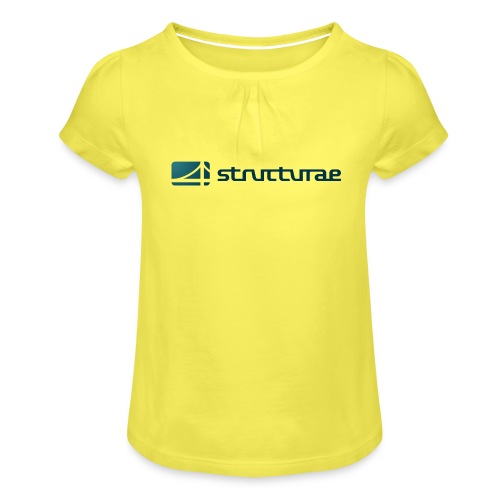 Structurae Logo (Green) - Mädchen-T-Shirt mit Raffungen