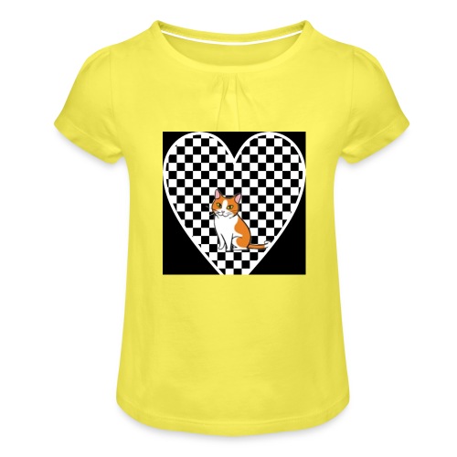 Charlie the Chess Cat - Girl's T-Shirt with Ruffles