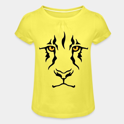 Le regard du lion - T-shirt à fronces au col Fille