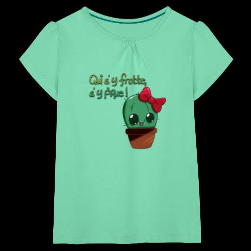 Cactus kawaii - T-shirt à fronces au col Fille