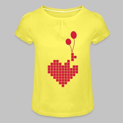 heart and balloons - Girl's T-Shirt with Ruffles