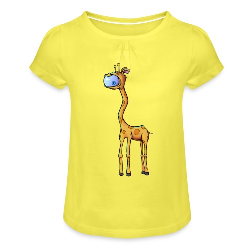 Żyrafa jednooki - Koszulka dziewczęca z marszczeniami