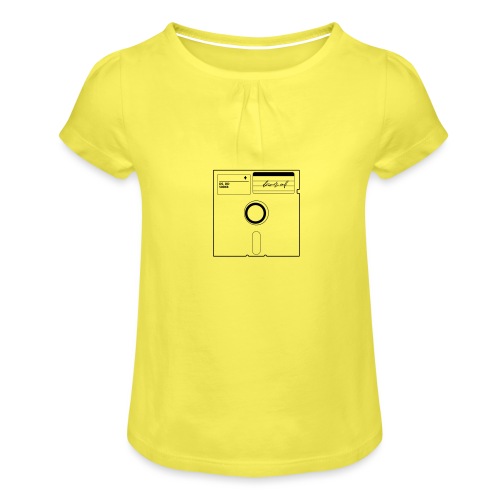 floppy disk - Mädchen-T-Shirt mit Raffungen