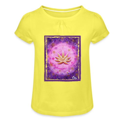 Goldener Lotus - Sonja Ariel von Staden - Mädchen-T-Shirt mit Raffungen