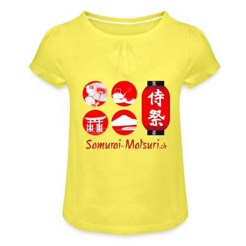 Samurai Matsuri Festival - Mädchen-T-Shirt mit Raffungen
