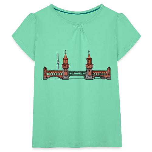 Oberbaumbrücke BERLIN - Mädchen-T-Shirt mit Raffungen