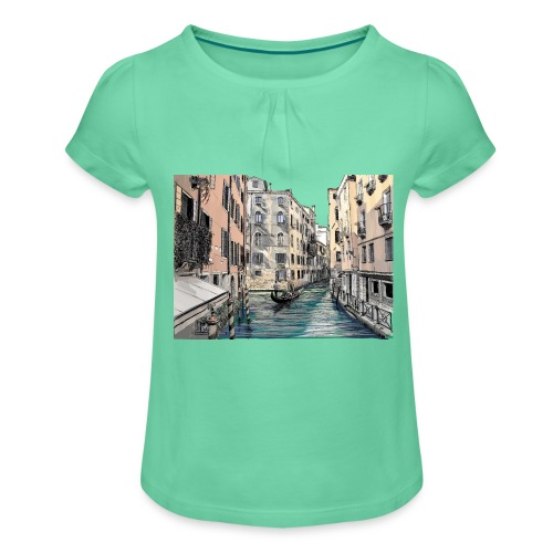 Venedig - Mädchen-T-Shirt mit Raffungen