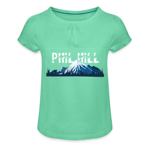 Phil Hill Mountain Snow White - Mädchen-T-Shirt mit Raffungen