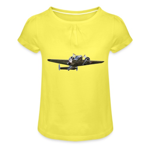 Beechcraft 18 - Mädchen-T-Shirt mit Raffungen