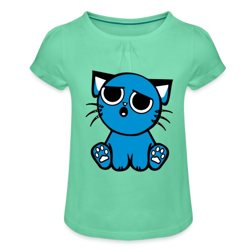 Kitty blues - Tyttöjen t-paita, jossa rypytyksiä