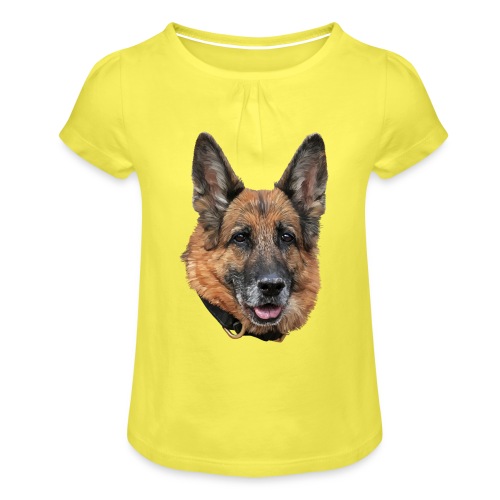 Schäferhund - Mädchen-T-Shirt mit Raffungen