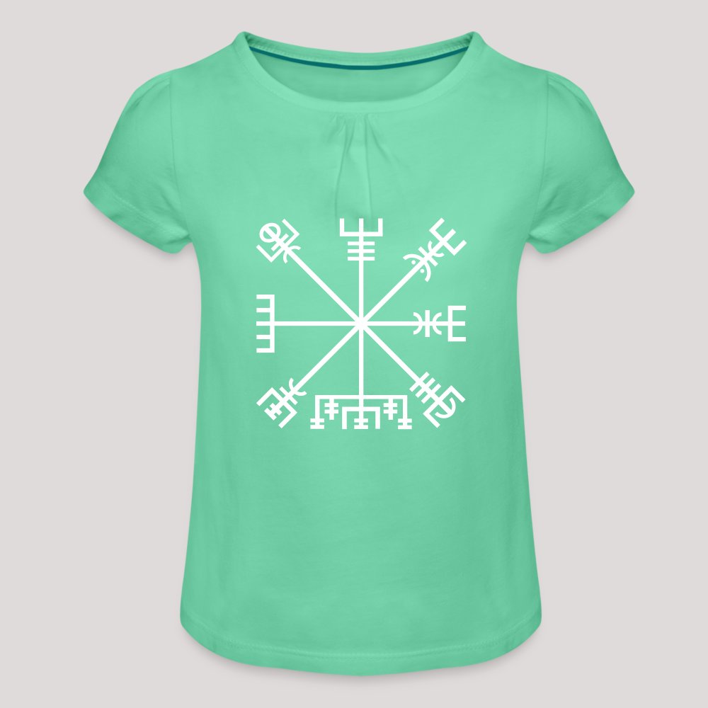 Vegvisir - Mädchen-T-Shirt mit Raffungen Mintgrün