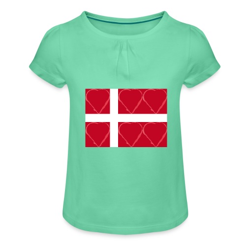 Dänemark 21.2 - Mädchen-T-Shirt mit Raffungen