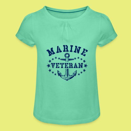 Marine Veteran - Mädchen-T-Shirt mit Raffungen