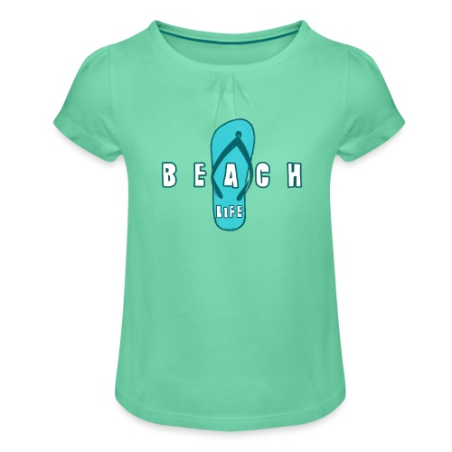 Beach Life varvastossu - Kesä tuotteet jokaiselle - Tyttöjen t-paita, jossa rypytyksiä