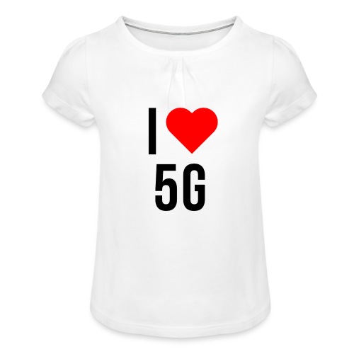 ilove5g - Mädchen-T-Shirt mit Raffungen