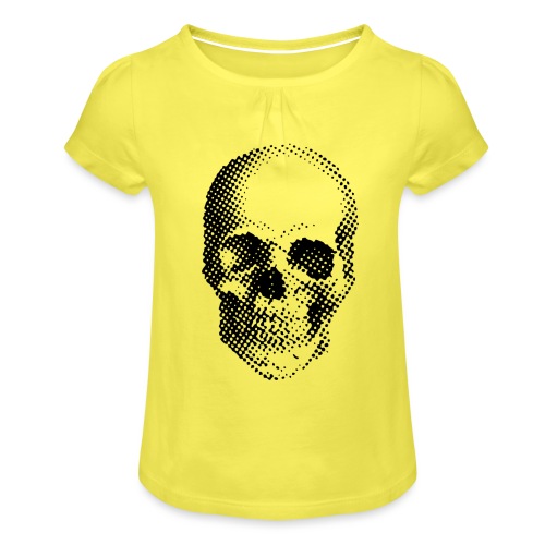 Skull & Bones No. 1 - schwarz/black - Mädchen-T-Shirt mit Raffungen